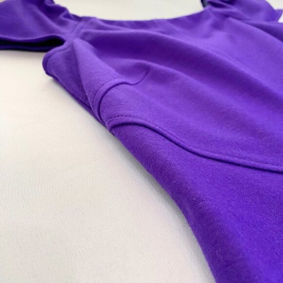 DIANE VON FURSTENBERG HELEN PURPLE WOOL BLEND SHEAT DRESS - 4 - Picture 9 of 11